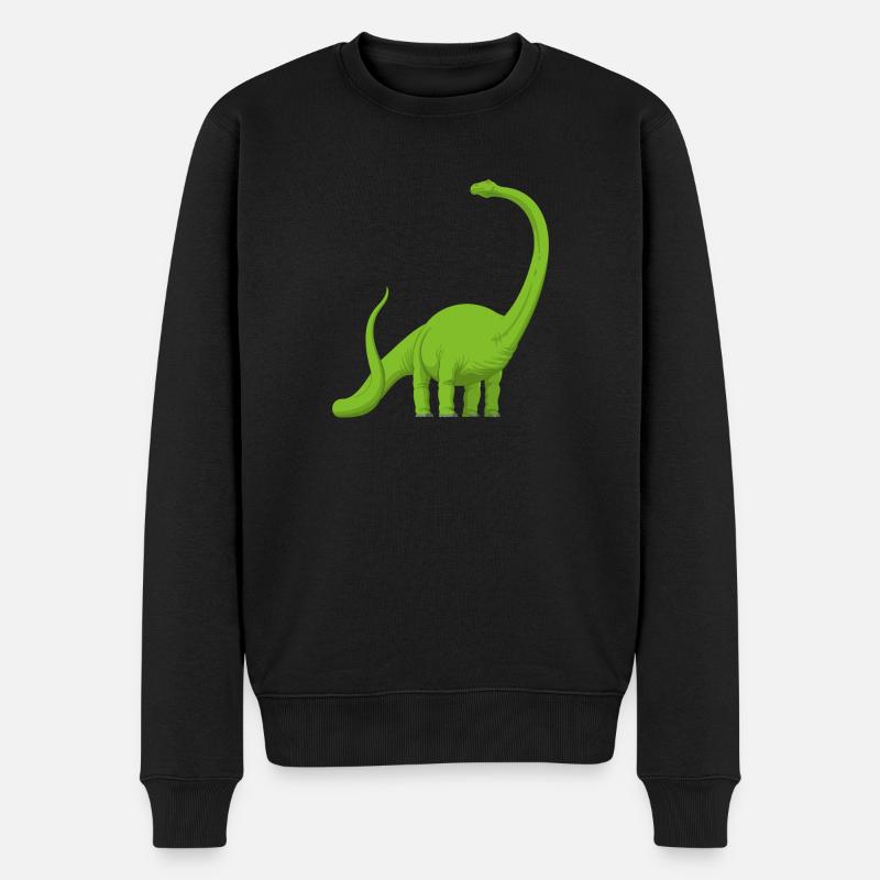Dinosaurier: Comic Diplodocus - Männer Premium Bio Pullover - Schwarz