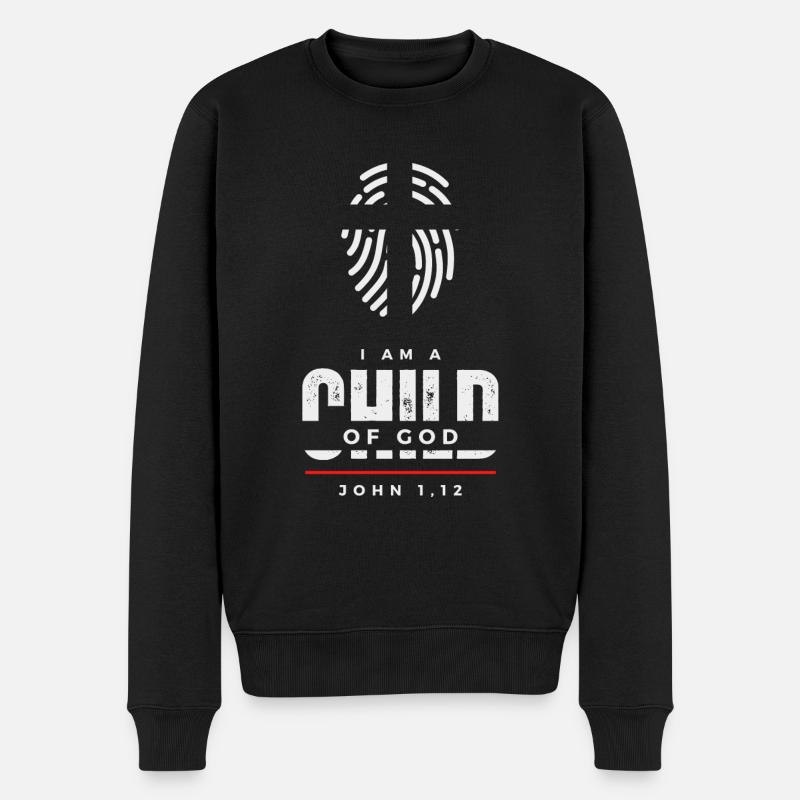 Child of God - John 1:12 - Männer Premium Bio Pullover - Schwarz