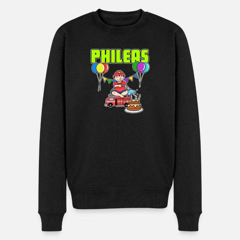 Feuerwehr Phileas Geschenk - Männer Premium Bio Pullover - Schwarz