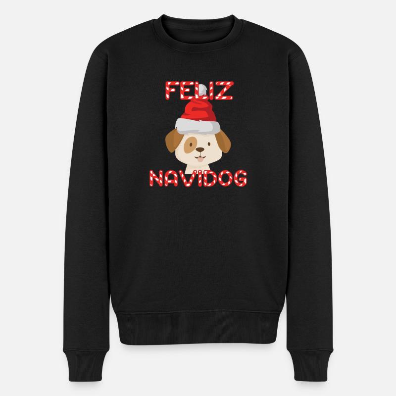 Feliz Navidog - Männer Premium Bio Pullover - Schwarz