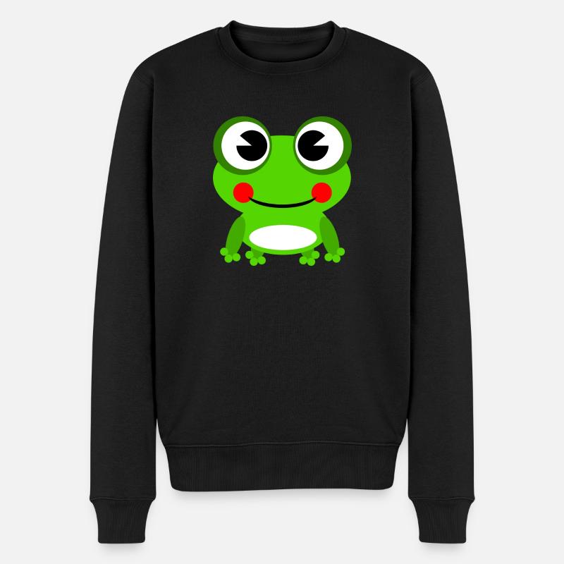 Frosch - Männer Premium Bio Pullover - Schwarz