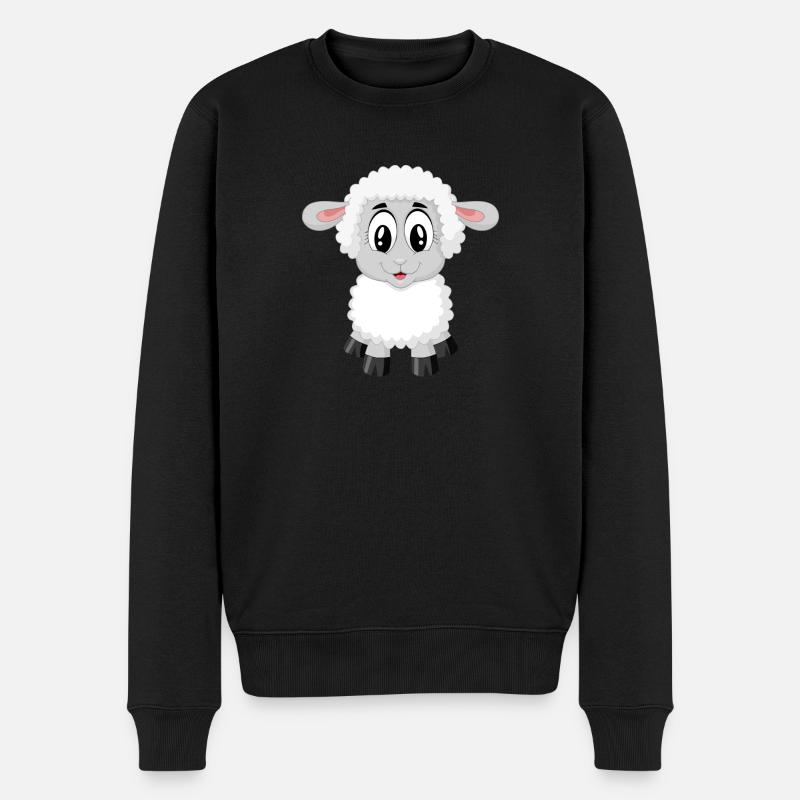 Lamm süß Kinder - Männer Premium Bio Pullover - Schwarz