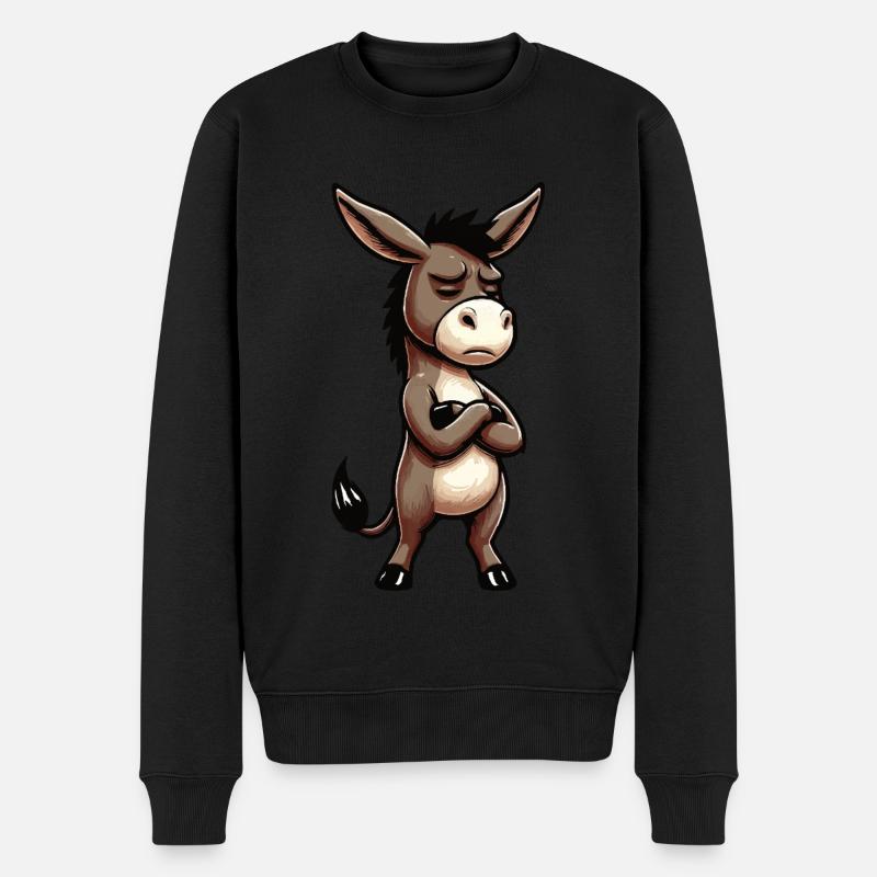 Esel Eselchen Eselhalter Muli Langohresel Muli - Männer Premium Bio Pullover - Schwarz