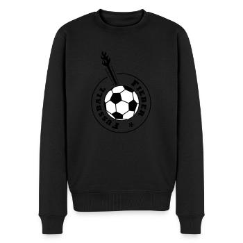 Fussball-Fieber (schwarz-weißer Ball) - Männer Premium Bio Pullover - Schwarz - Vorne - Nico (187cm)