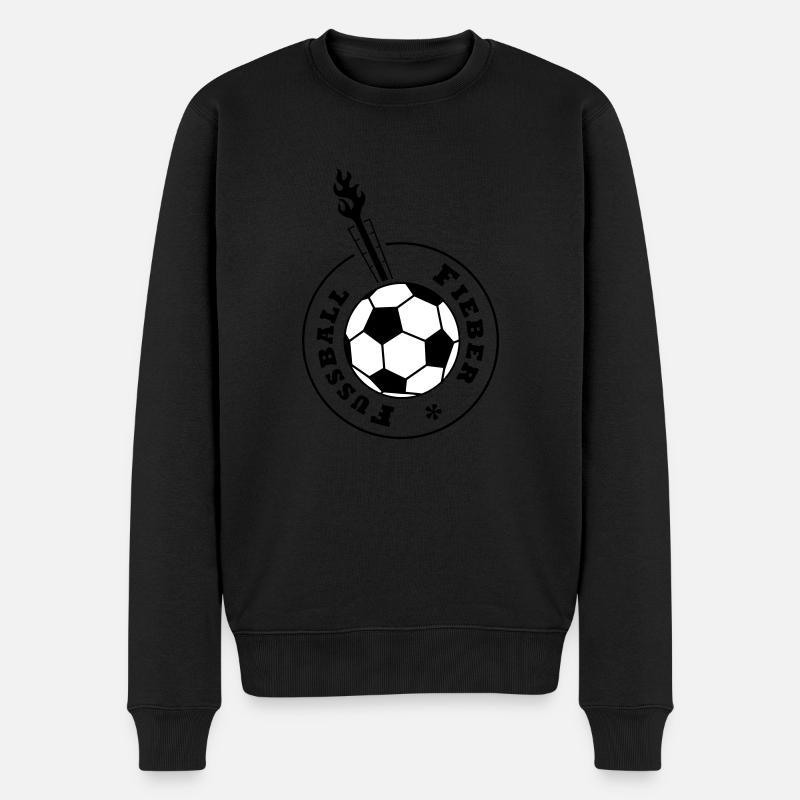 Fussball-Fieber (schwarz-weißer Ball) - Männer Premium Bio Pullover - Schwarz