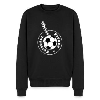 Fußball-Fieber (weiß-weißer Ball) - Männer Premium Bio Pullover - Schwarz - Vorne - Nico (187cm)