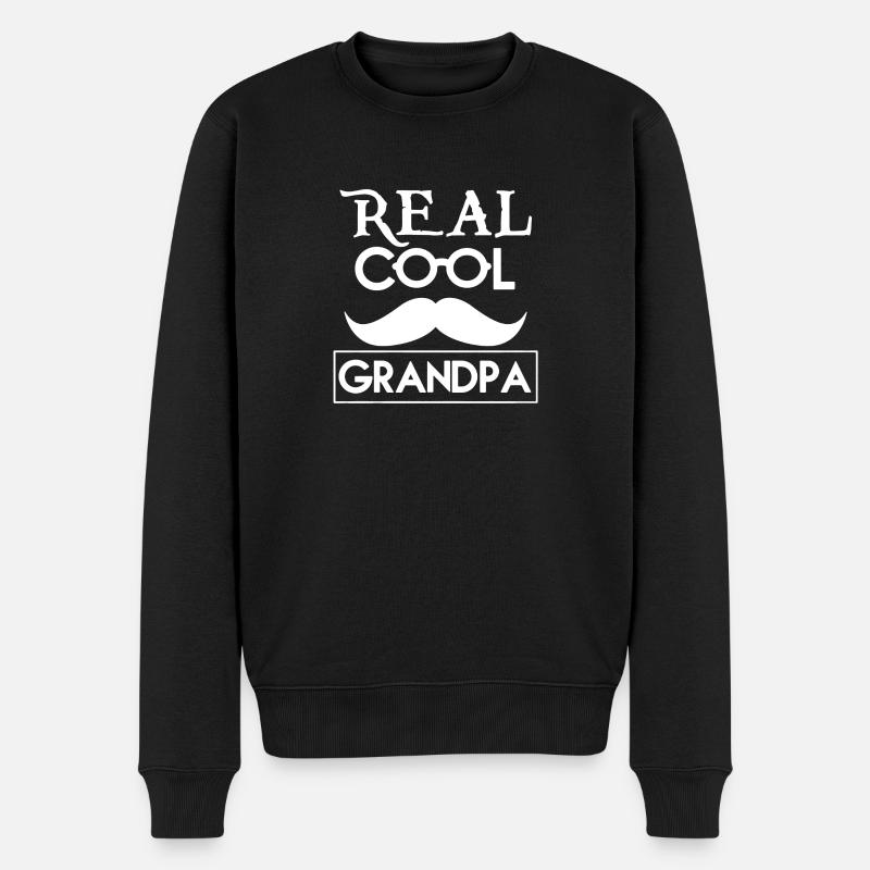 Cooles Großvater-Hemd - Männer Premium Bio Pullover - Schwarz