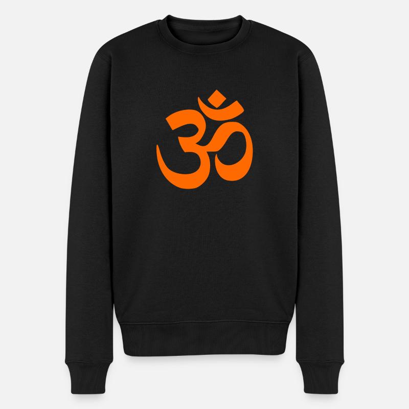 orange, om - Pull Premium bio Homme - noir