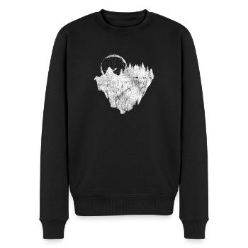 Nature du hipster moon - Pull Premium bio Homme - noir - Devant - Nico (187cm)