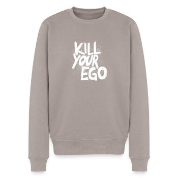 Kill your Ego - Men's Premium Organic Jumper - taupe - Front - Nico (187cm)