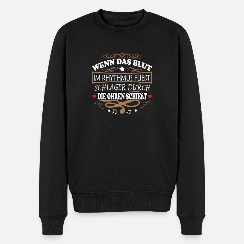 Schlagerparty Schlager Volksmusik Feiern Party - Männer Premium Bio Pullover - Schwarz