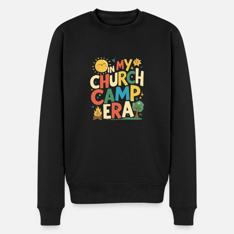 In My Church Camp Era VBS, Bible Camp Fun - Männer Premium Bio Pullover - Schwarz