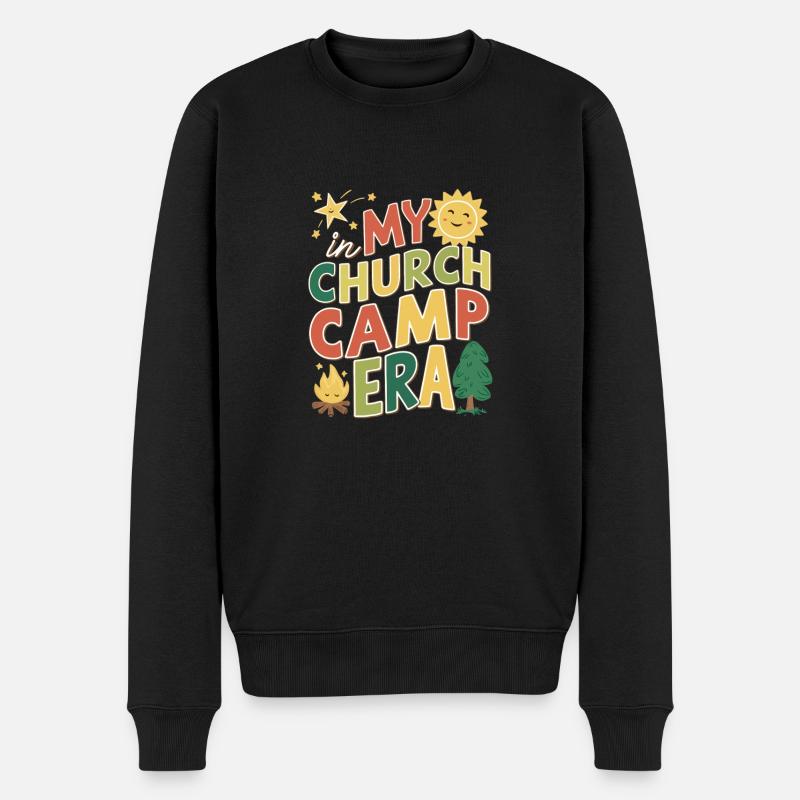 In My Church Camp Era VBS, Bible Camp Fun - Männer Premium Bio Pullover - Schwarz