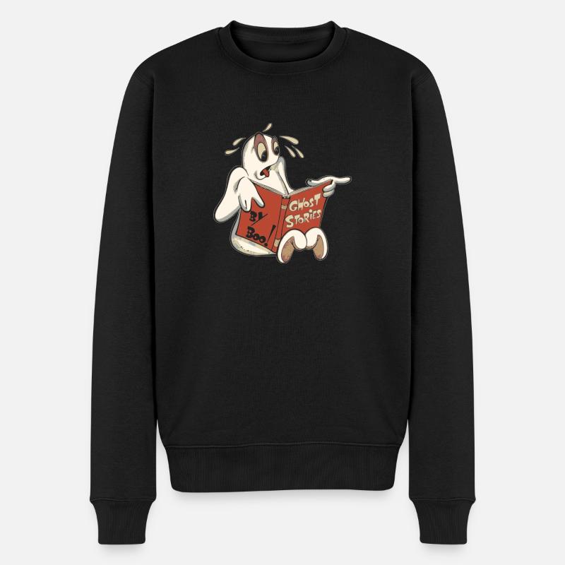 Gespenst - Männer Premium Bio Pullover - Schwarz