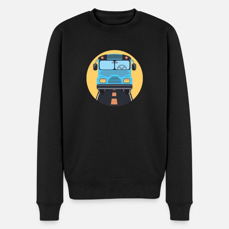Bus - Männer Premium Bio Pullover - Schwarz
