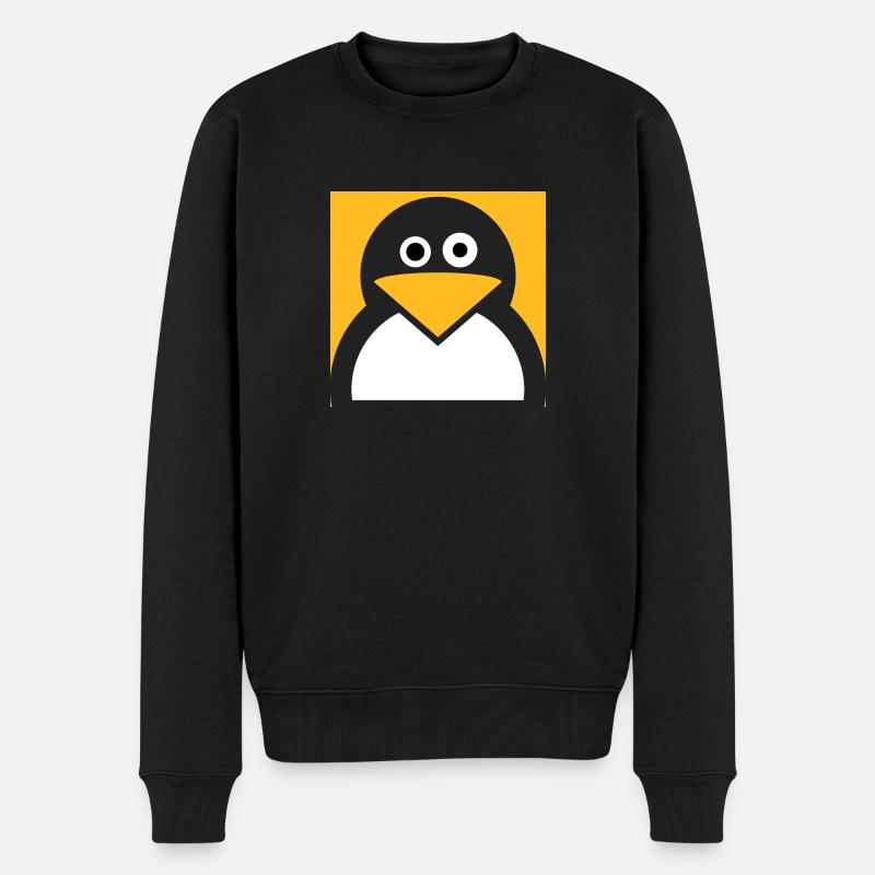 Linux Pinguin - Männer Premium Bio Pullover - Schwarz