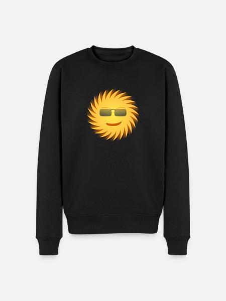 Sun with sunglasses. Gift - Men's Premium Organic Jumper - black
