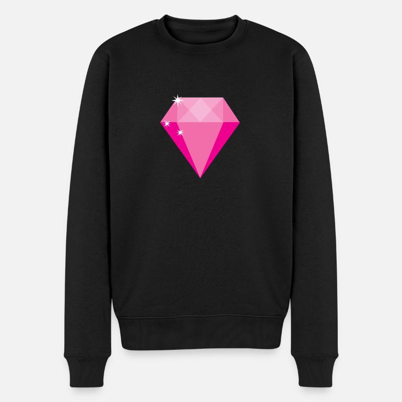 Rosa Diamant - Männer Premium Bio Pullover - Schwarz