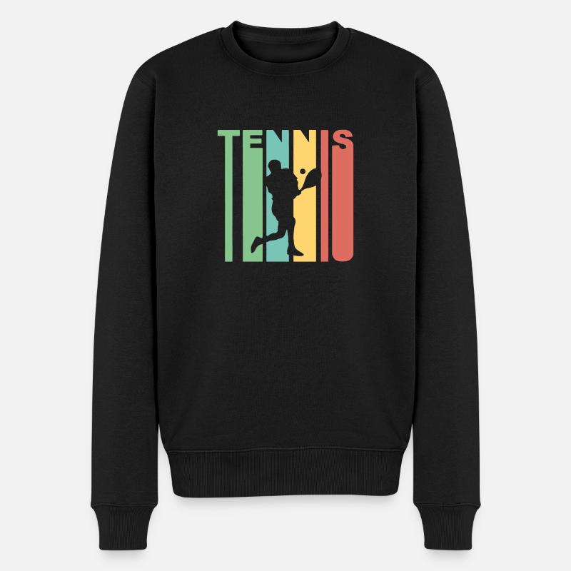 Tennisspieler Shirt - Männer Premium Bio Pullover - Schwarz
