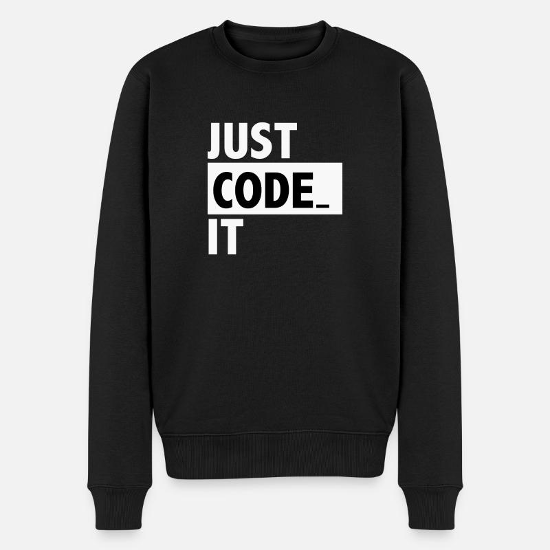 codieren es nur - Männer Premium Bio Pullover - Schwarz