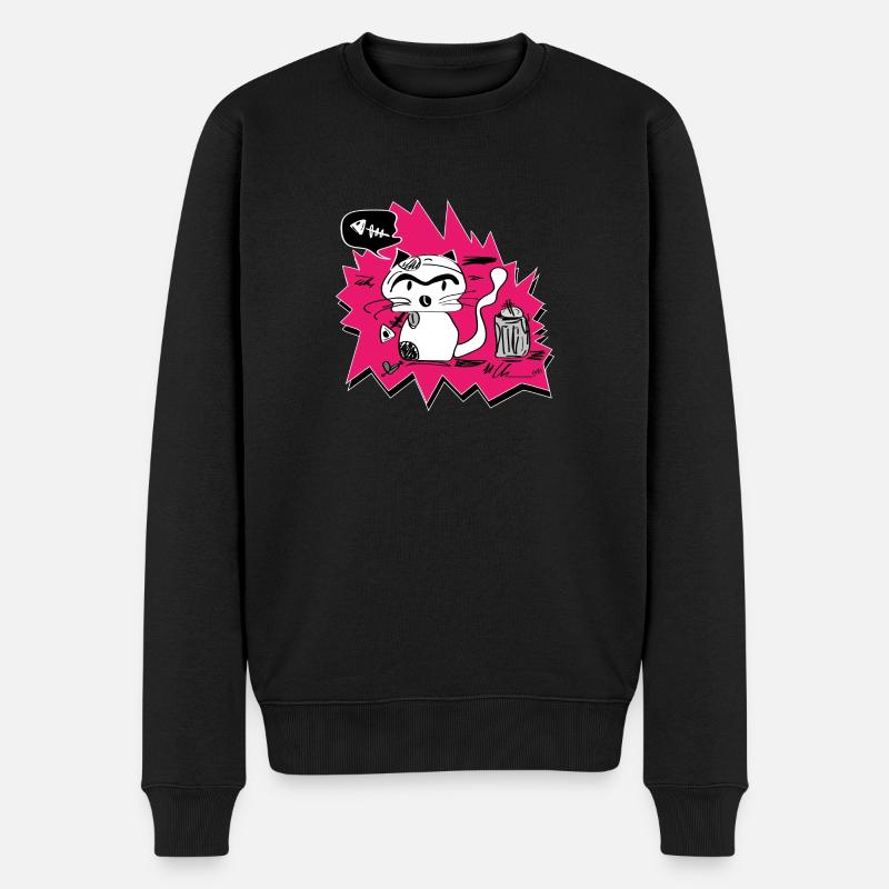 little bad cat - Männer Premium Bio Pullover - Schwarz