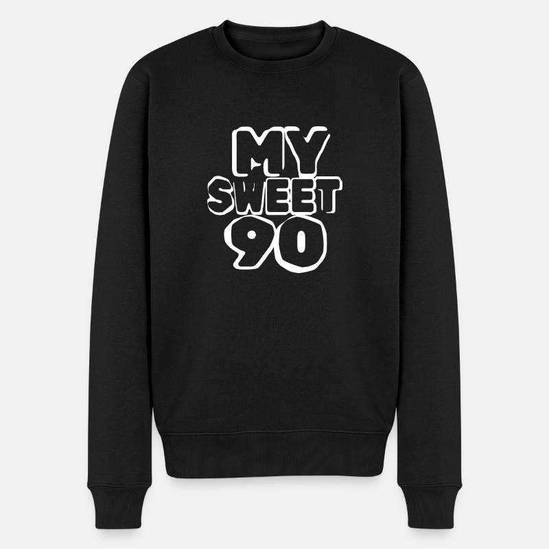 90 - Männer Premium Bio Pullover - Schwarz