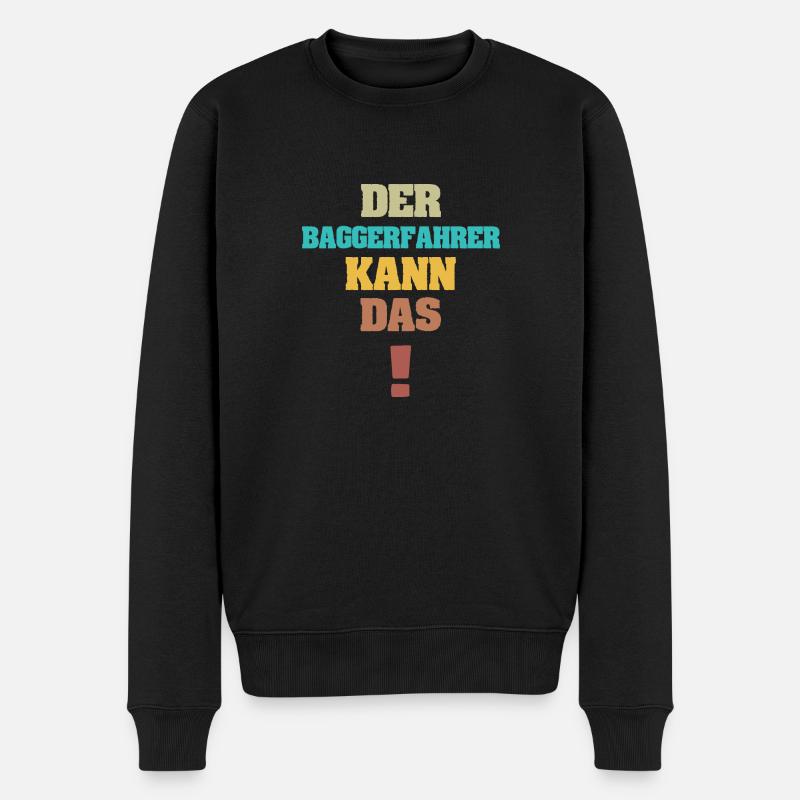 Geschenk für Baggerfahrer - Männer Premium Bio Pullover - Schwarz