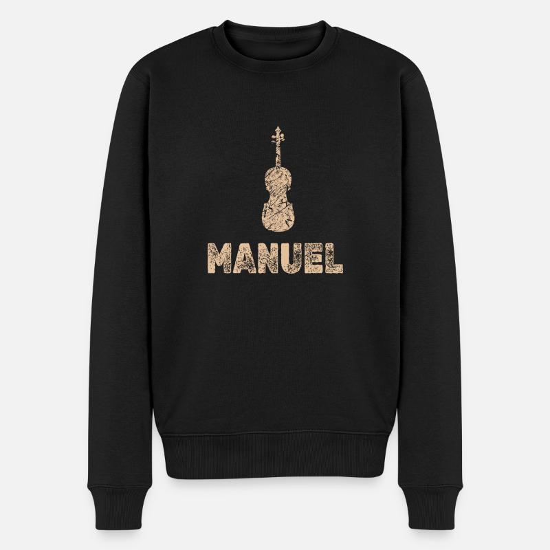 Manuel als Bratsche - Männer Premium Bio Pullover - Schwarz