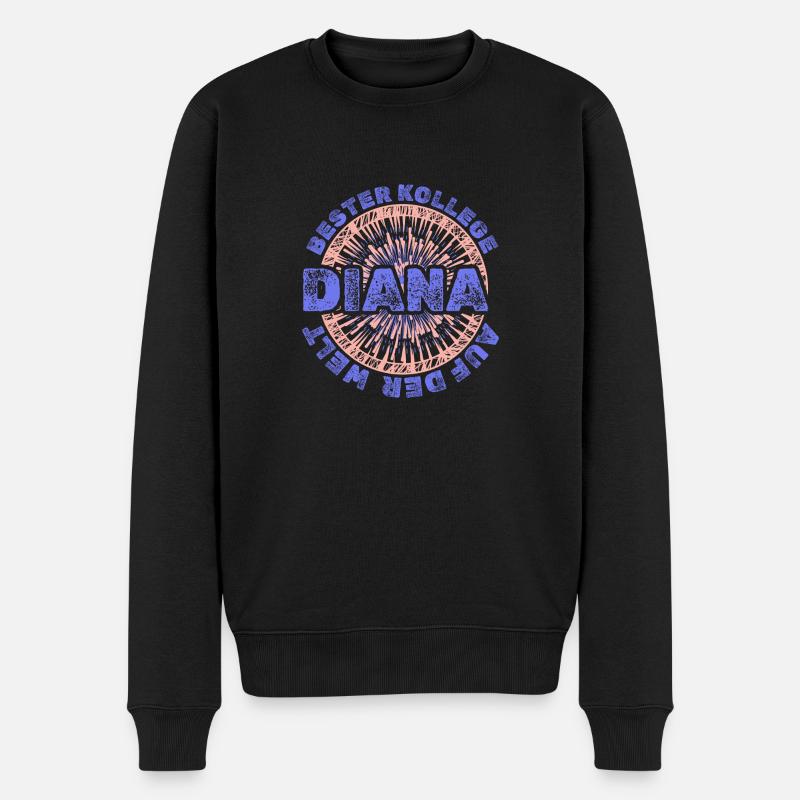 Vorname Diana - Männer Premium Bio Pullover - Schwarz