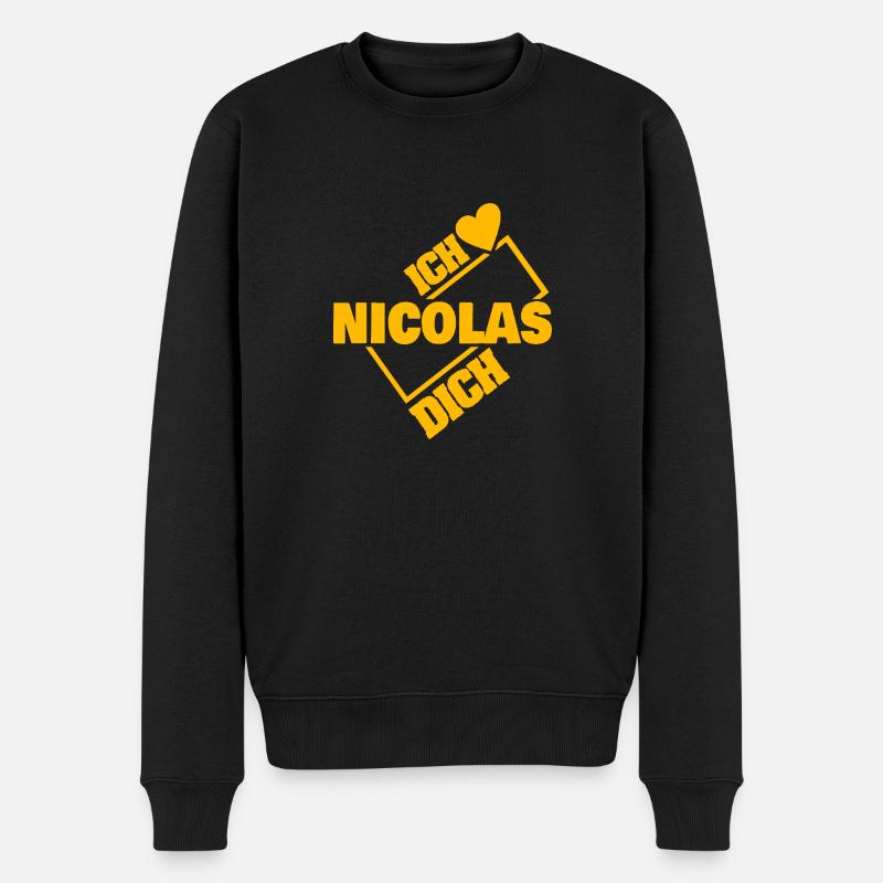 Couple Nicolas - Männer Premium Bio Pullover - Schwarz