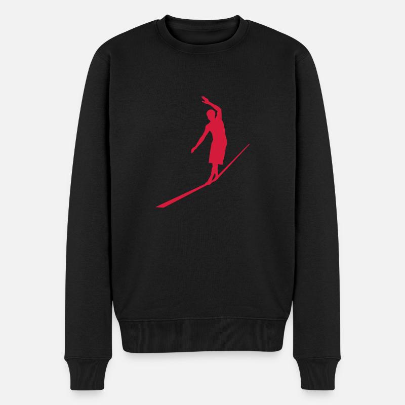 Slackline - Männer Premium Bio Pullover - Schwarz