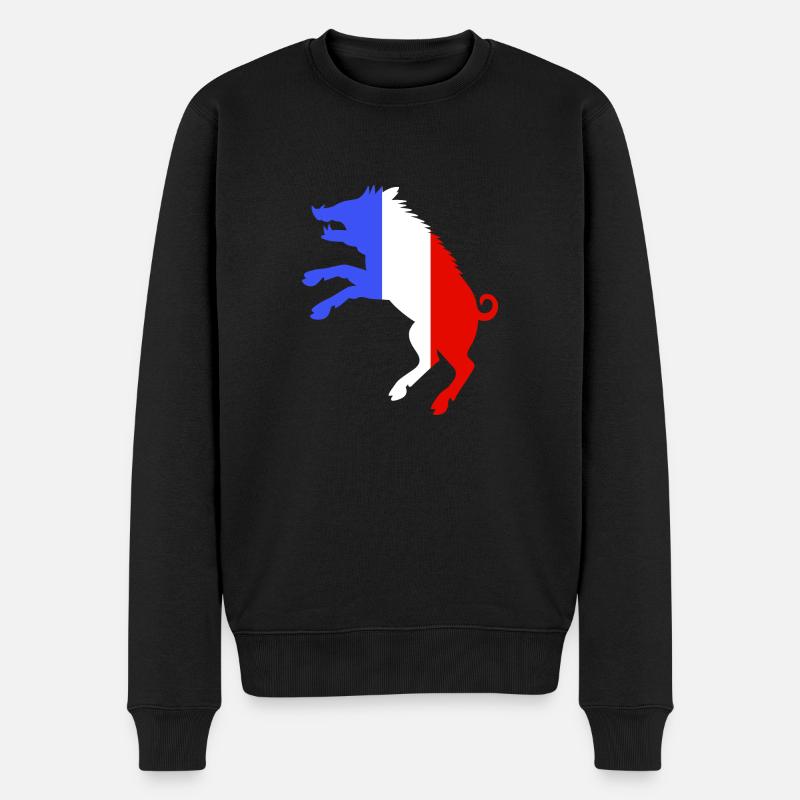 Sanglier Bleu Blanc Rouge - Männer Premium Bio Pullover - Schwarz