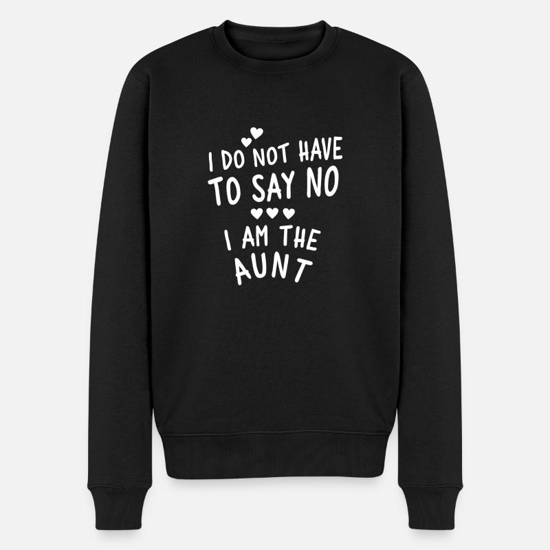 I am the Aunt - Männer Premium Bio Pullover - Schwarz