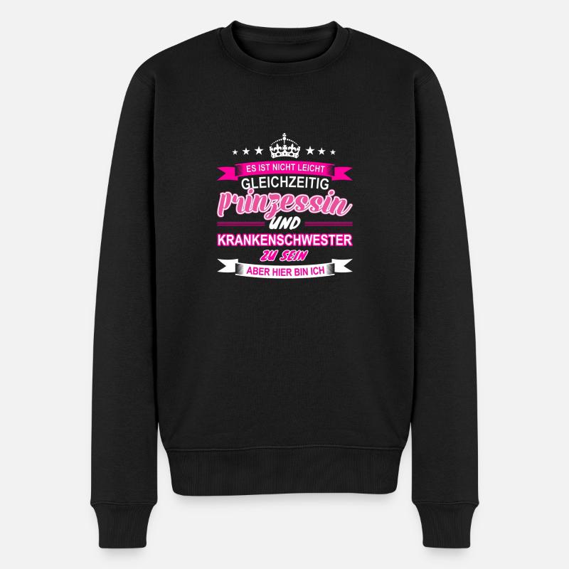 Krankenschwester - Männer Premium Bio Pullover - Schwarz