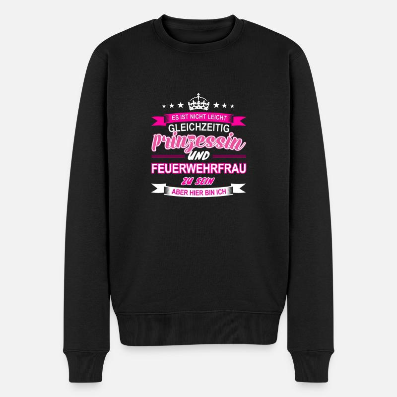 Feuerwehrfrau - Männer Premium Bio Pullover - Schwarz