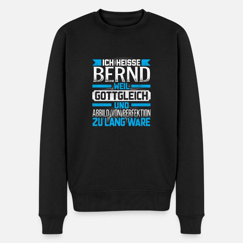 BERND - Gottgleich - Männer Premium Bio Pullover - Schwarz