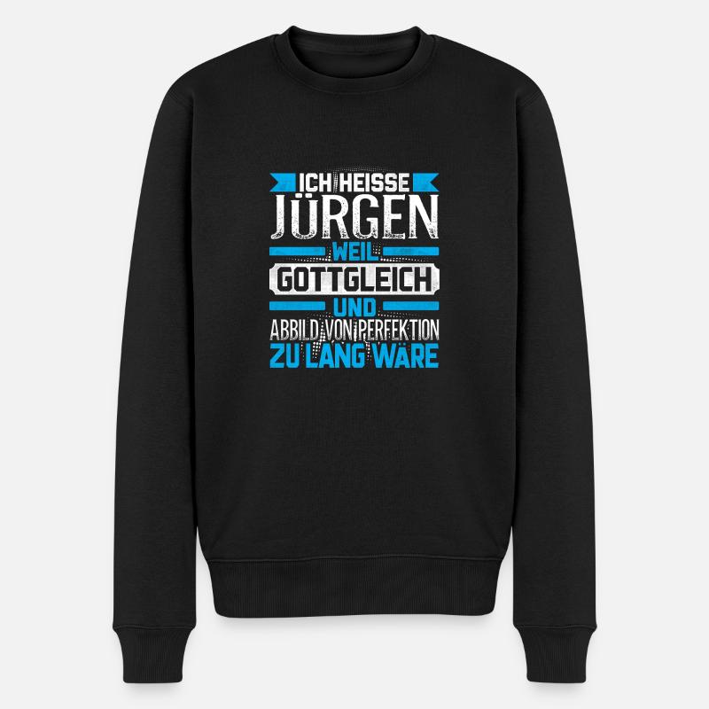 JÜRGEN - Gottgleich - Männer Premium Bio Pullover - Schwarz