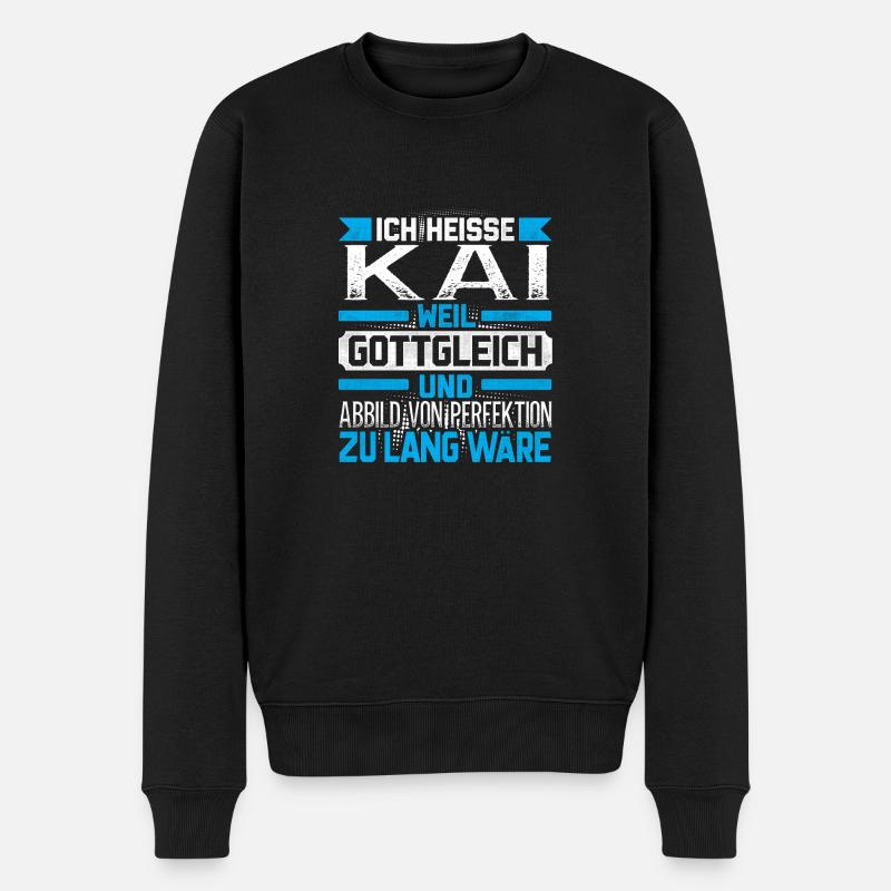KAI - Gottgleich - Männer Premium Bio Pullover - Schwarz