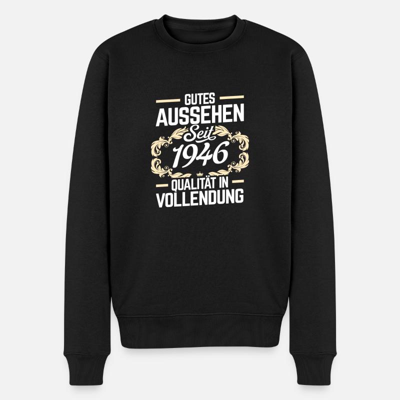 1946 - Qualität - Männer Premium Bio Pullover - Schwarz