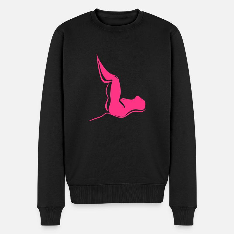 liegende Frau - Männer Premium Bio Pullover - Schwarz