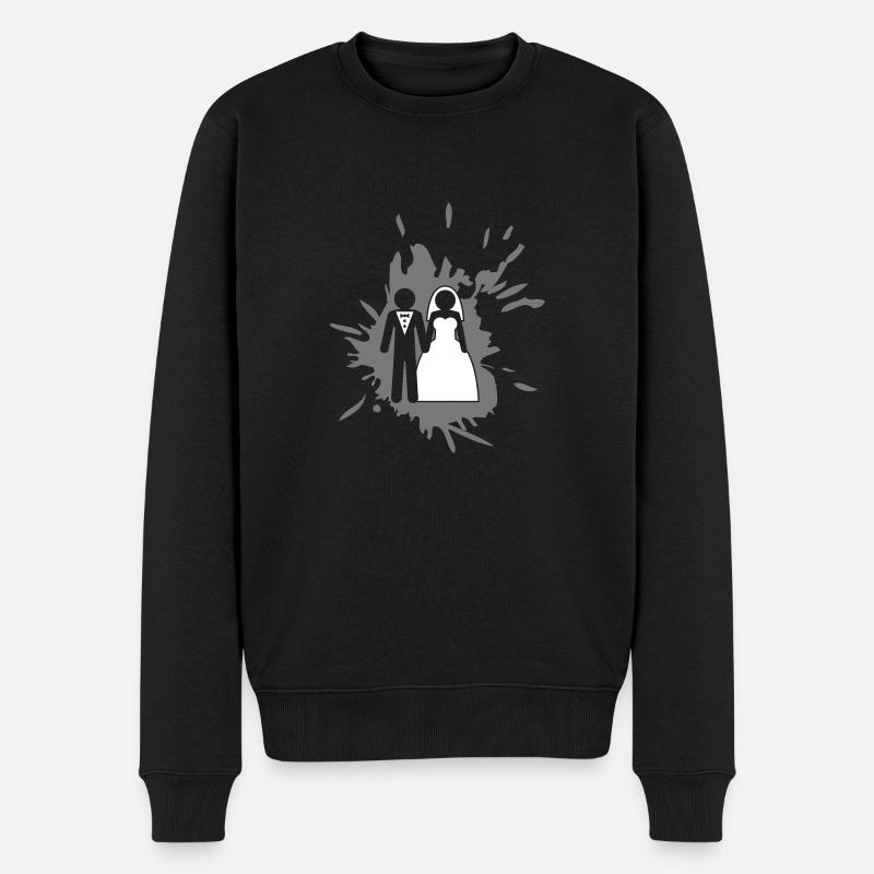 klecks graffiti spritzer tropfen ehepaar ehering k - Männer Premium Bio Pullover - Schwarz