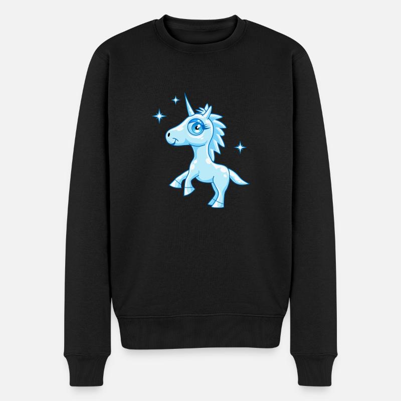 Licorne (bleu) - Pull Premium bio Homme - noir