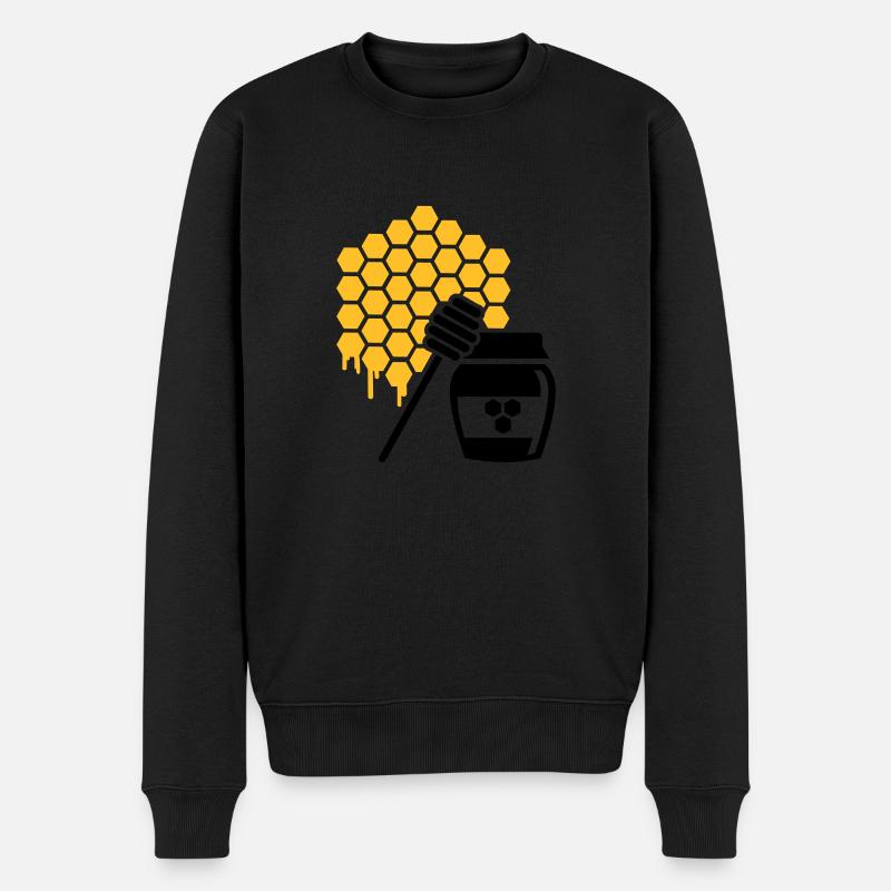 Honig - Männer Premium Bio Pullover - Schwarz