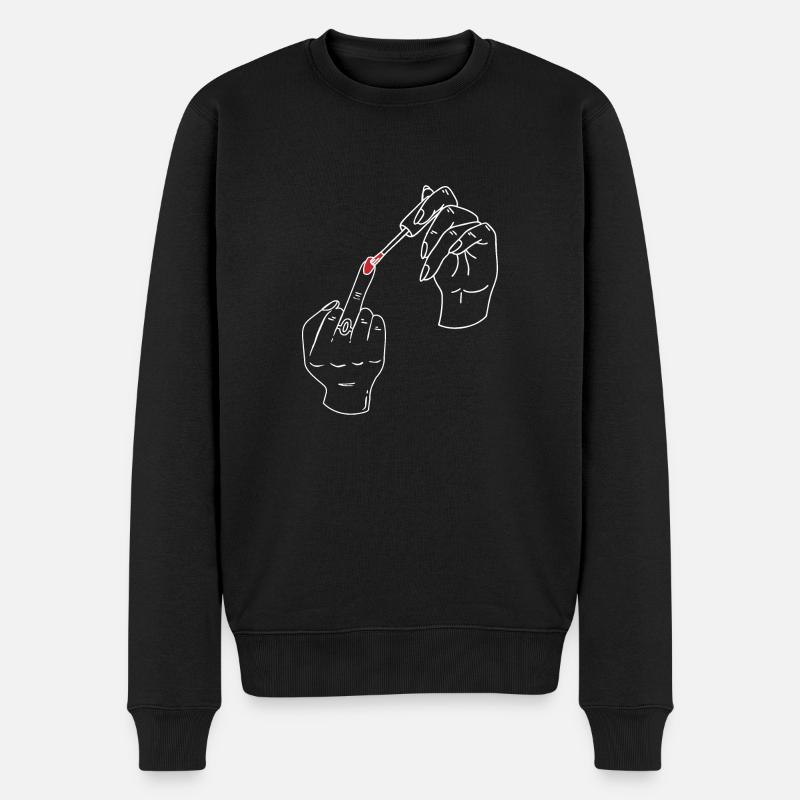 Feminismus Feministin Nagellack - Männer Premium Bio Pullover - Schwarz