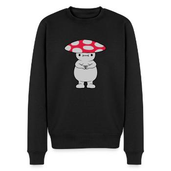 Dicker süßer Pilz - Männer Premium Bio Pullover - Schwarz - Vorne - Nico (187cm)