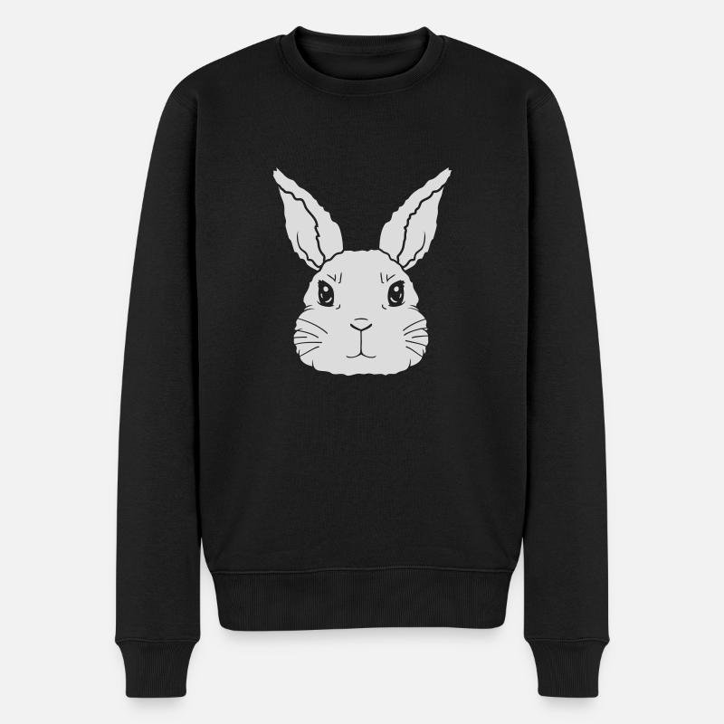 Petit visage de lapin mignon - Pull Premium bio Homme - noir