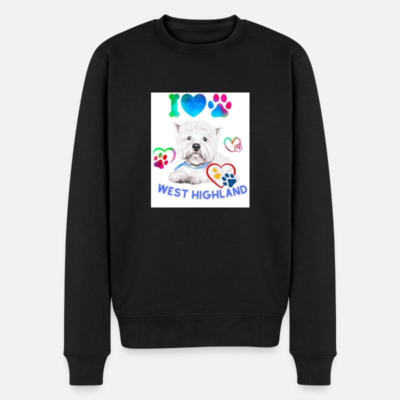 West Highland White Terrier Design - Männer Premium Bio Pullover - Schwarz
