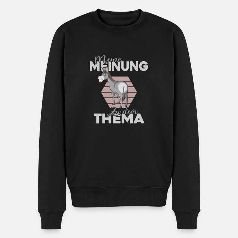 Esel sagt seine Meinung Null-Bock-Statement - Männer Premium Bio Pullover - Schwarz