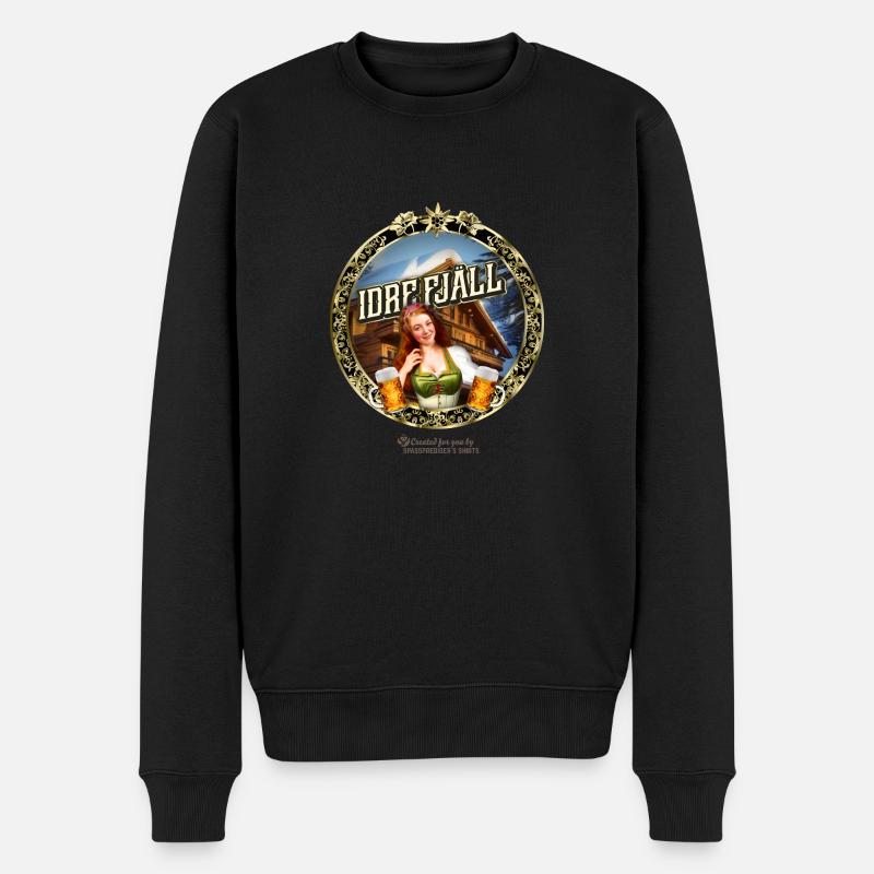 Idre Fjäll Skigebiet Schweden - Männer Premium Bio Pullover - Schwarz