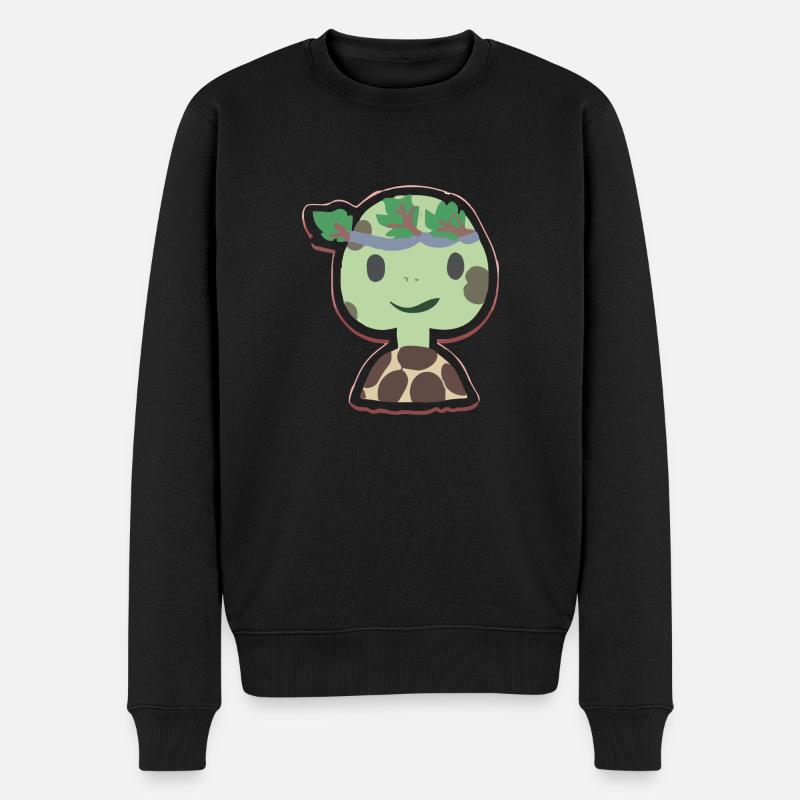 Mimi, die Schildkröte - Männer Premium Bio Pullover - Schwarz